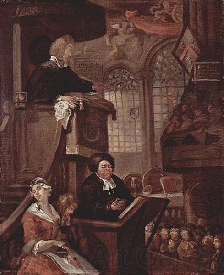 William Hogarth Die schlafende Gemeinde France oil painting art